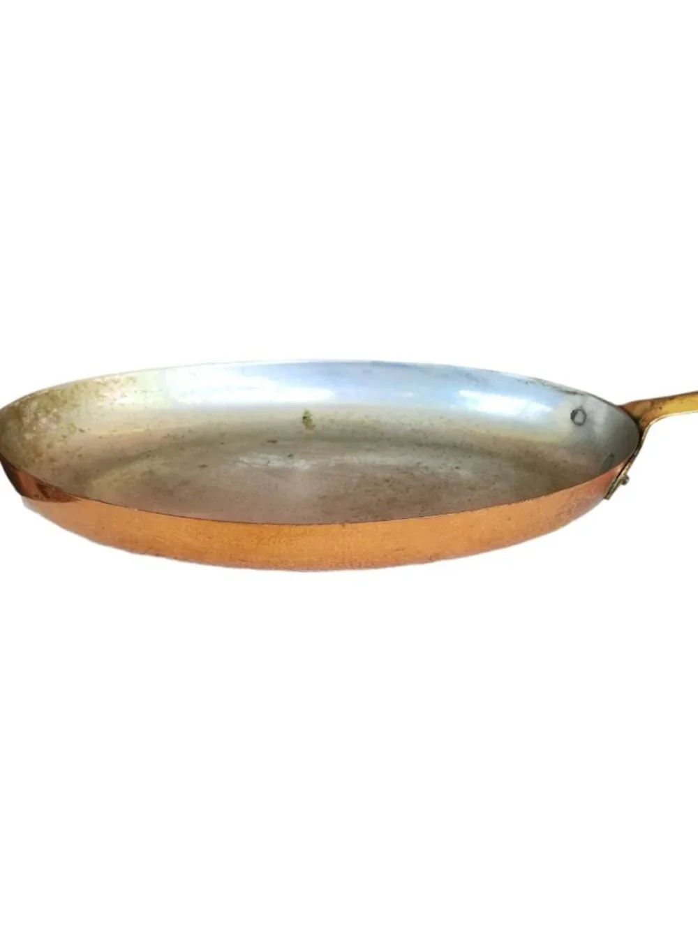 Vintage Oval Copper FISH Saute Pan 3 Rivet Brass Handle Made in Portugal